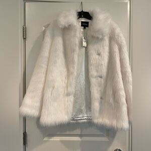 Express white fur coat- New with tags. Size XS